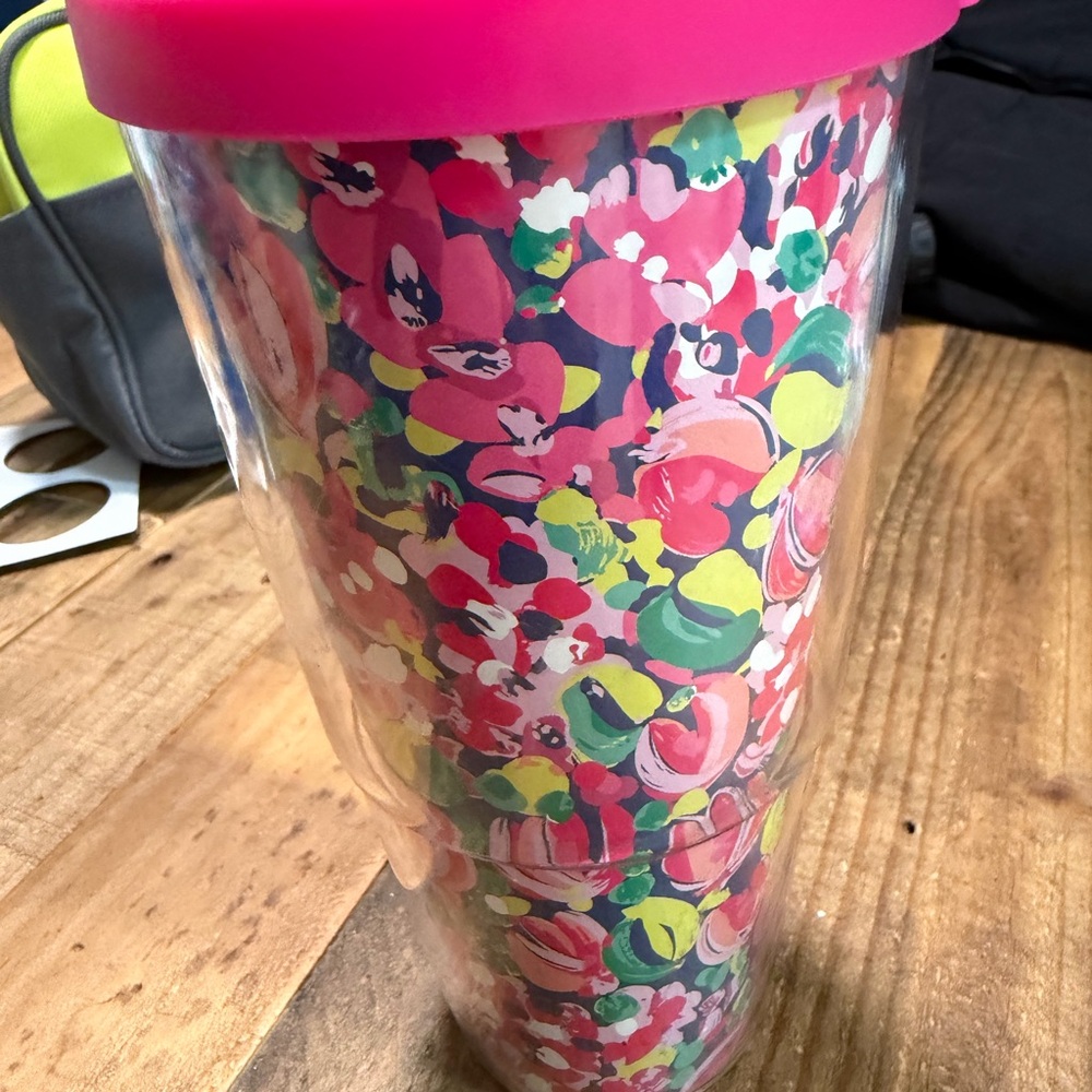 Lilly Pulitzer Insulated Travel Cup - Pink Floral Print